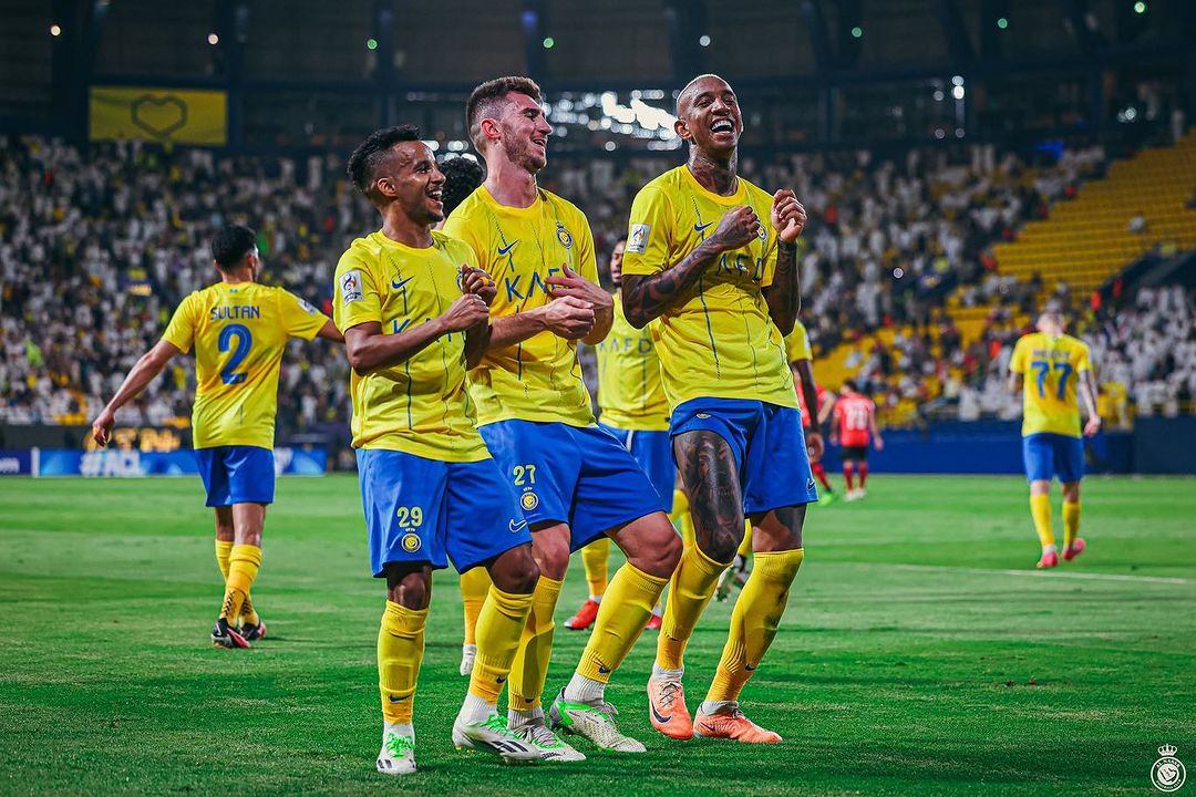 Prediksi Al Nassr vs Abha, Liga Arab Saudi Aksi pemain Al Nassr selebrasi (SC: Instagram @alnassr)