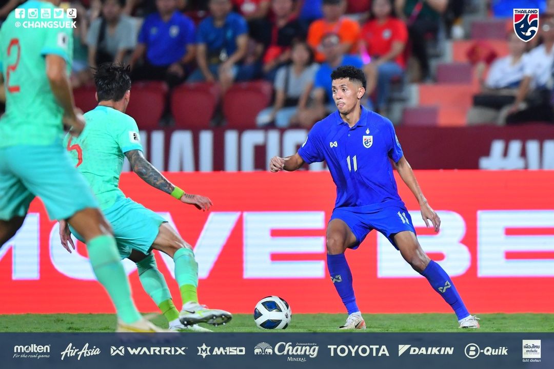 Prediksi Singapura vs Thailand, Kualifikasi Piala Dunia Aksi pemain Thailand (SC: Instagram @changsuek)