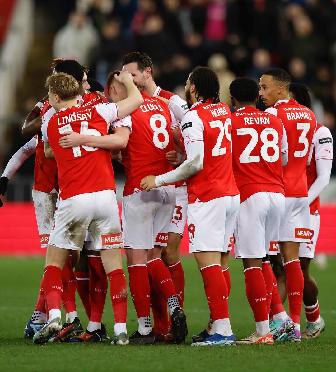 Prediksi Blackburn vs Rotherham, Pekan ke-26 EFL Championship Pemain Rotherham selebrasi (SC: Instagram @rotherhamunited)