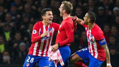 potret pemain atletico merayakan goal