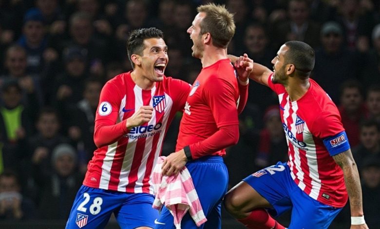 potret pemain atletico merayakan goal