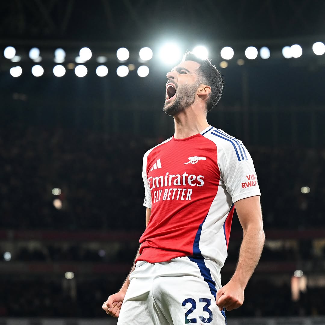 Prediksi Everton vs Arsenal Sabtu 5 April 2025, Pekan ke-31 Liga Inggris Ekspresi pemain Arsenal merayakan gol (SC: Instagram @arsenal)